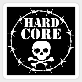 Hardcore skull white Sticker